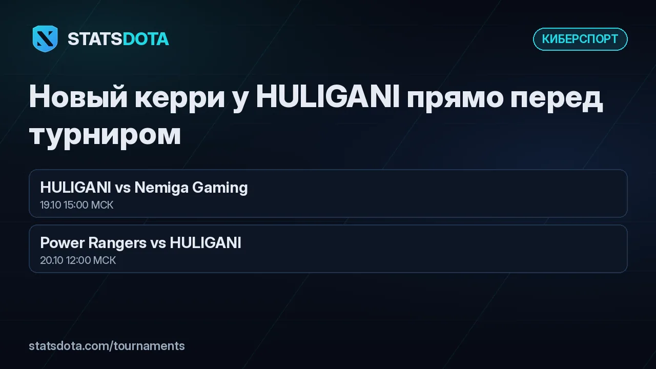 Обложка новости «Новый керри у HULIGANI прямо перед турниром»